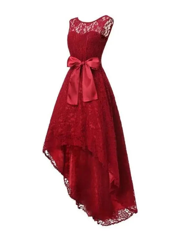 2025 vestidos elegantes de encaje para fiesta vestido de encaje vestidos de mujer temperamento de moda Casual sin mangas vestido suelto Irregular - SYN PERU