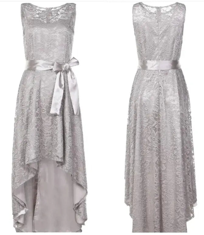 2025 vestidos elegantes de encaje para fiesta vestido de encaje vestidos de mujer temperamento de moda Casual sin mangas vestido suelto Irregular - SYN PERU