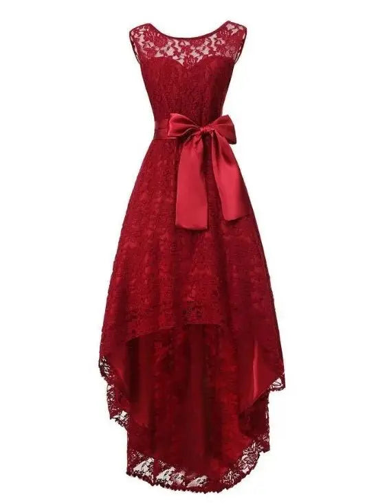 2025 vestidos elegantes de encaje para fiesta vestido de encaje vestidos de mujer temperamento de moda Casual sin mangas vestido suelto Irregular - SYN PERU