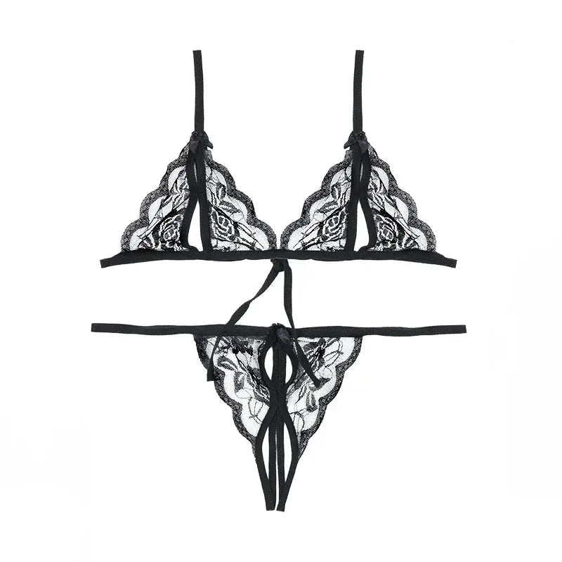 Disfraces de Babydoll para mujer, sujetador abierto caliente, entrepierna de encaje, ropa interior transparente Sexy, conjunto de lencería Sexy - SYN PERU