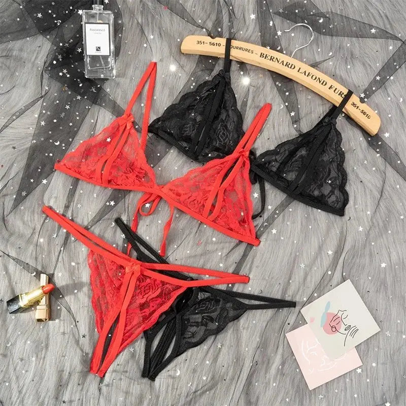 Disfraces de Babydoll para mujer, sujetador abierto caliente, entrepierna de encaje, ropa interior transparente Sexy, conjunto de lencería Sexy - SYN PERU