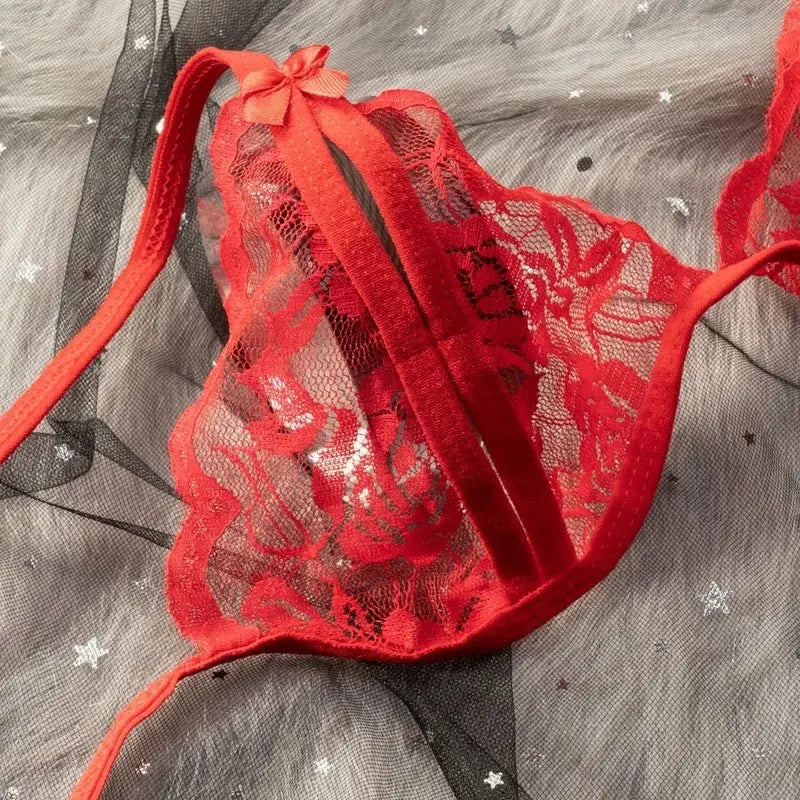 Disfraces de Babydoll para mujer, sujetador abierto caliente, entrepierna de encaje, ropa interior transparente Sexy, conjunto de lencería Sexy - SYN PERU