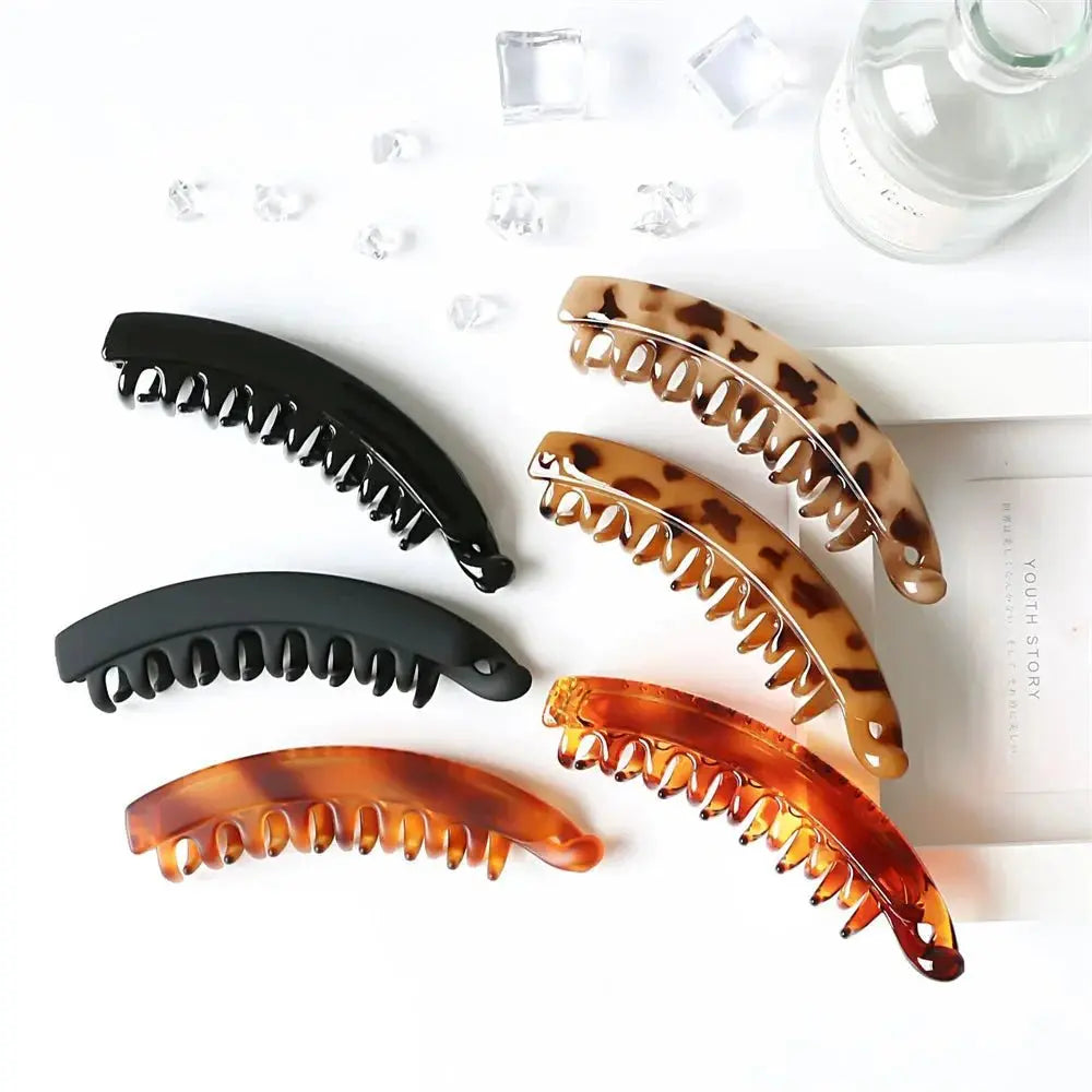 Frosted Solid Color Banana Hair Clips – Fashion Ponytail Barrettes & Hair Claws for Women - SYN PERU