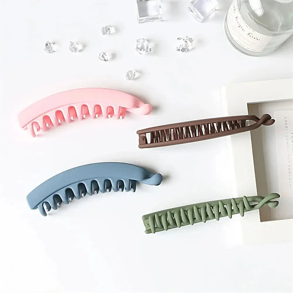 Frosted Solid Color Banana Hair Clips – Fashion Ponytail Barrettes & Hair Claws for Women - SYN PERU