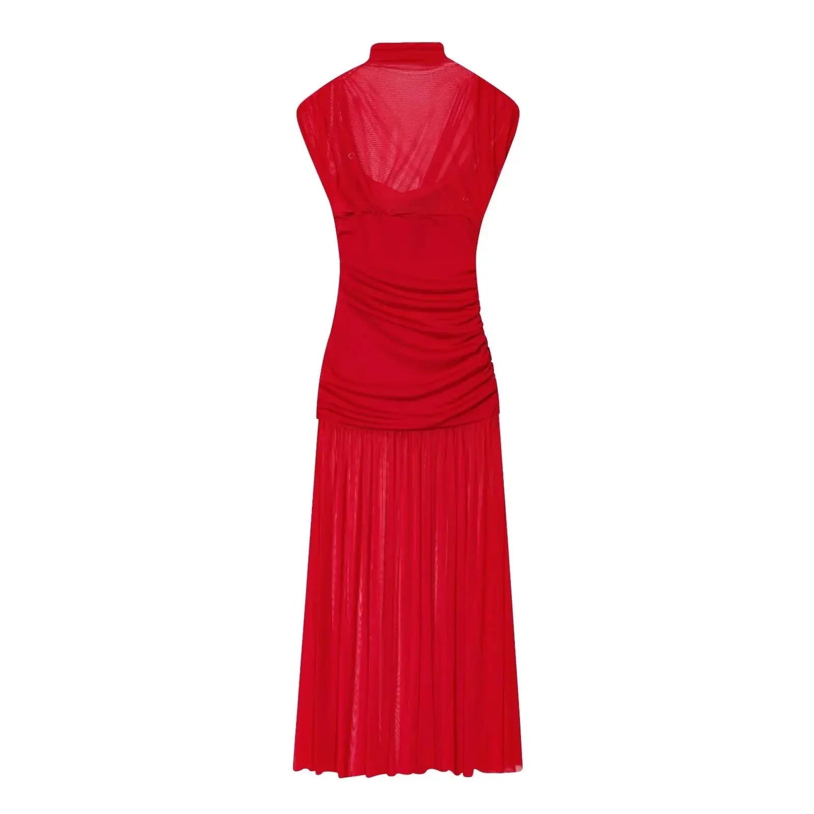 KONDALA 2025 Otoño Invierno vestidos elegantes para mujer invitados de boda señoras parche trabajo vestidos de tul vestidos casuales de negocios para mujer - SYN PERU