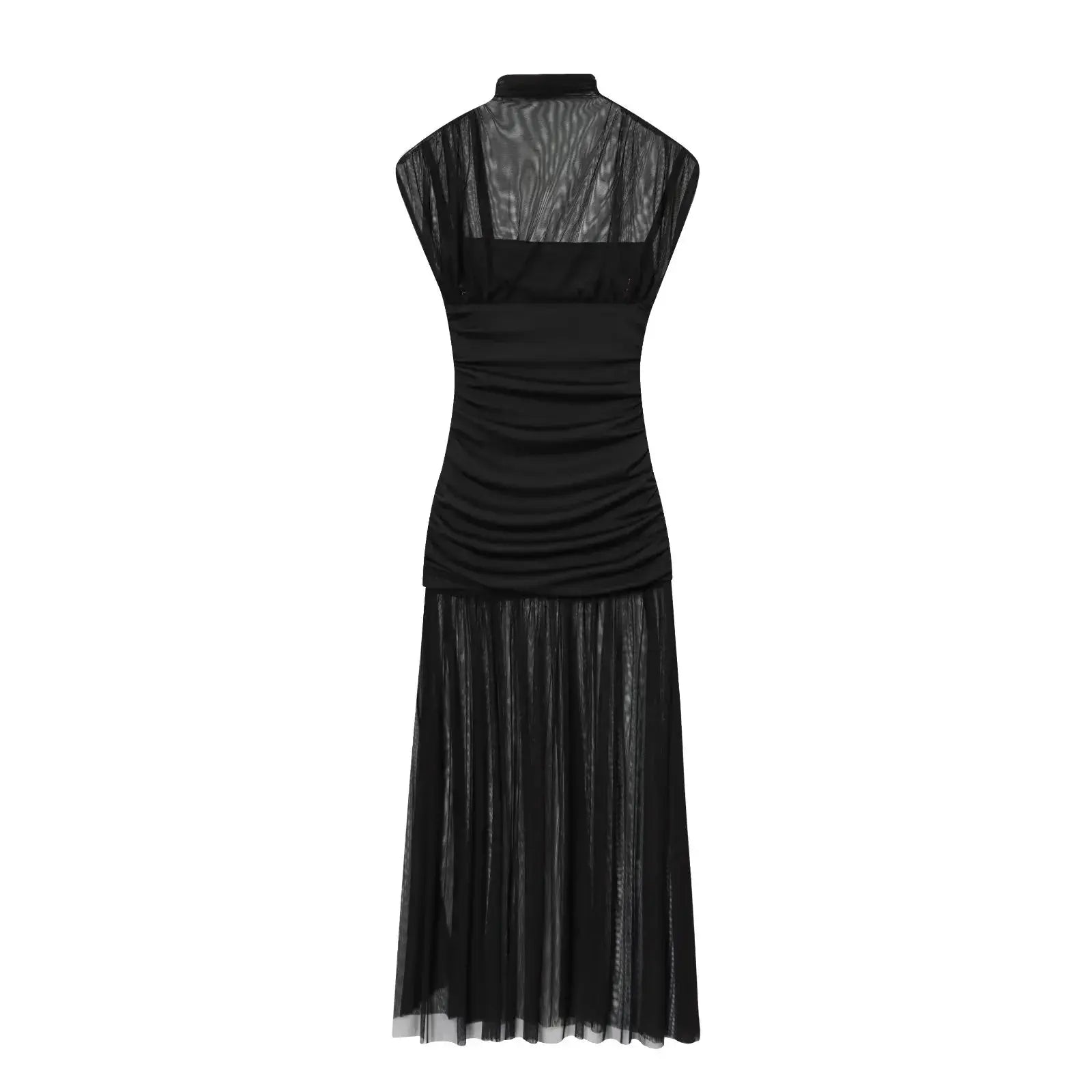 KONDALA 2025 Otoño Invierno vestidos elegantes para mujer invitados de boda señoras parche trabajo vestidos de tul vestidos casuales de negocios para mujer - SYN PERU
