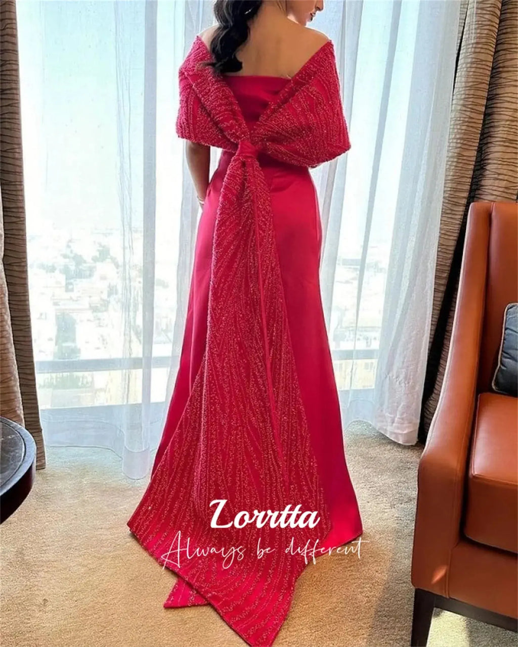 Lorrtta - vestido de fiesta de sirena con lentejuelas y hombros descubiertos, vestido de fiesta largo Formal para mujer, vestido de noche personalizado - SYN PERU
