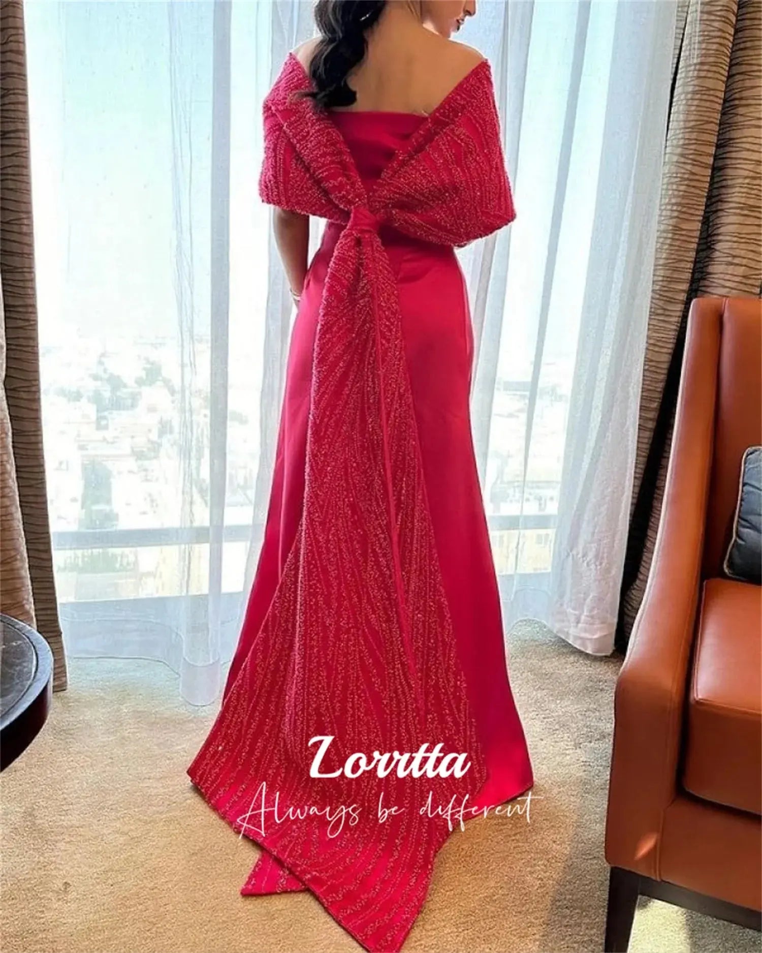 Lorrtta - vestido de fiesta de sirena con lentejuelas y hombros descubiertos, vestido de fiesta largo Formal para mujer, vestido de noche personalizado - SYN PERU