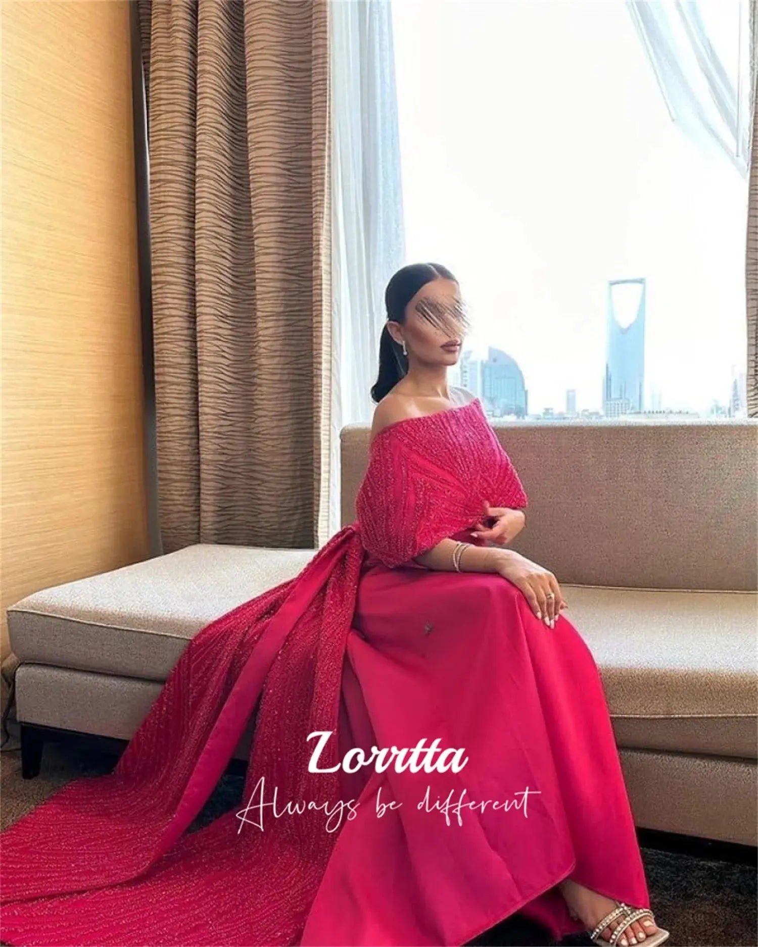 Lorrtta - vestido de fiesta de sirena con lentejuelas y hombros descubiertos, vestido de fiesta largo Formal para mujer, vestido de noche personalizado - SYN PERU