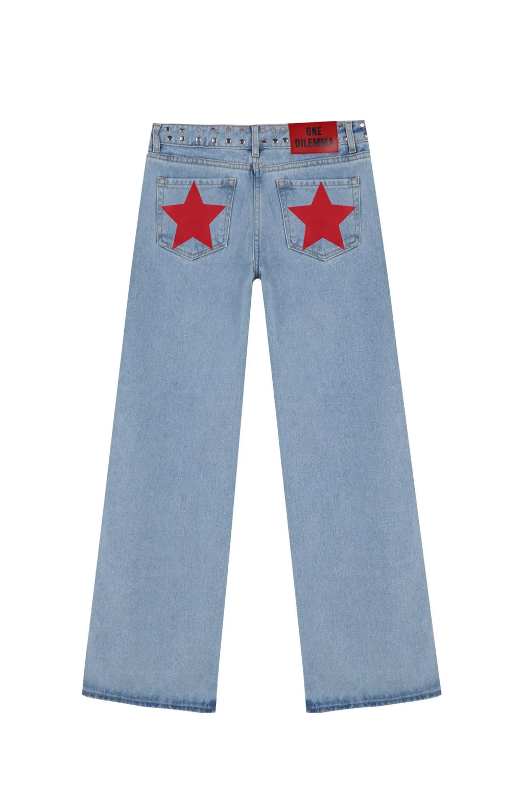 ONE DILEMMA - pantalones vaqueros holgados con diseño de estrellas para mujer, Vaqueros holgados de pierna ancha, ropa de calle Harajuku, Vaqueros rectos de cintura alta, ropa Y2k - SYN PERU