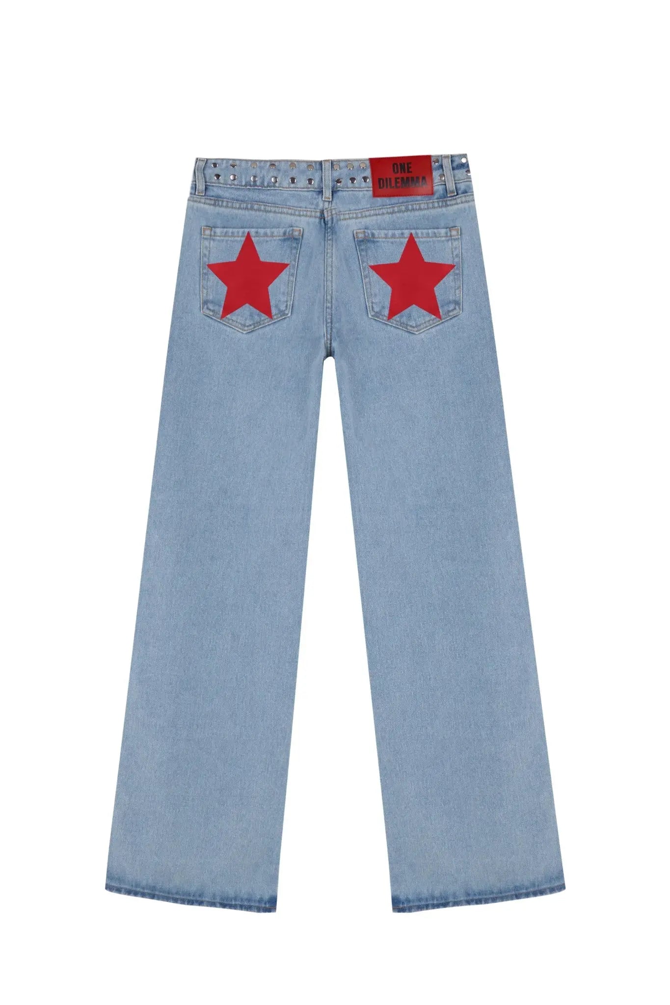 ONE DILEMMA - pantalones vaqueros holgados con diseño de estrellas para mujer, Vaqueros holgados de pierna ancha, ropa de calle Harajuku, Vaqueros rectos de cintura alta, ropa Y2k - SYN PERU