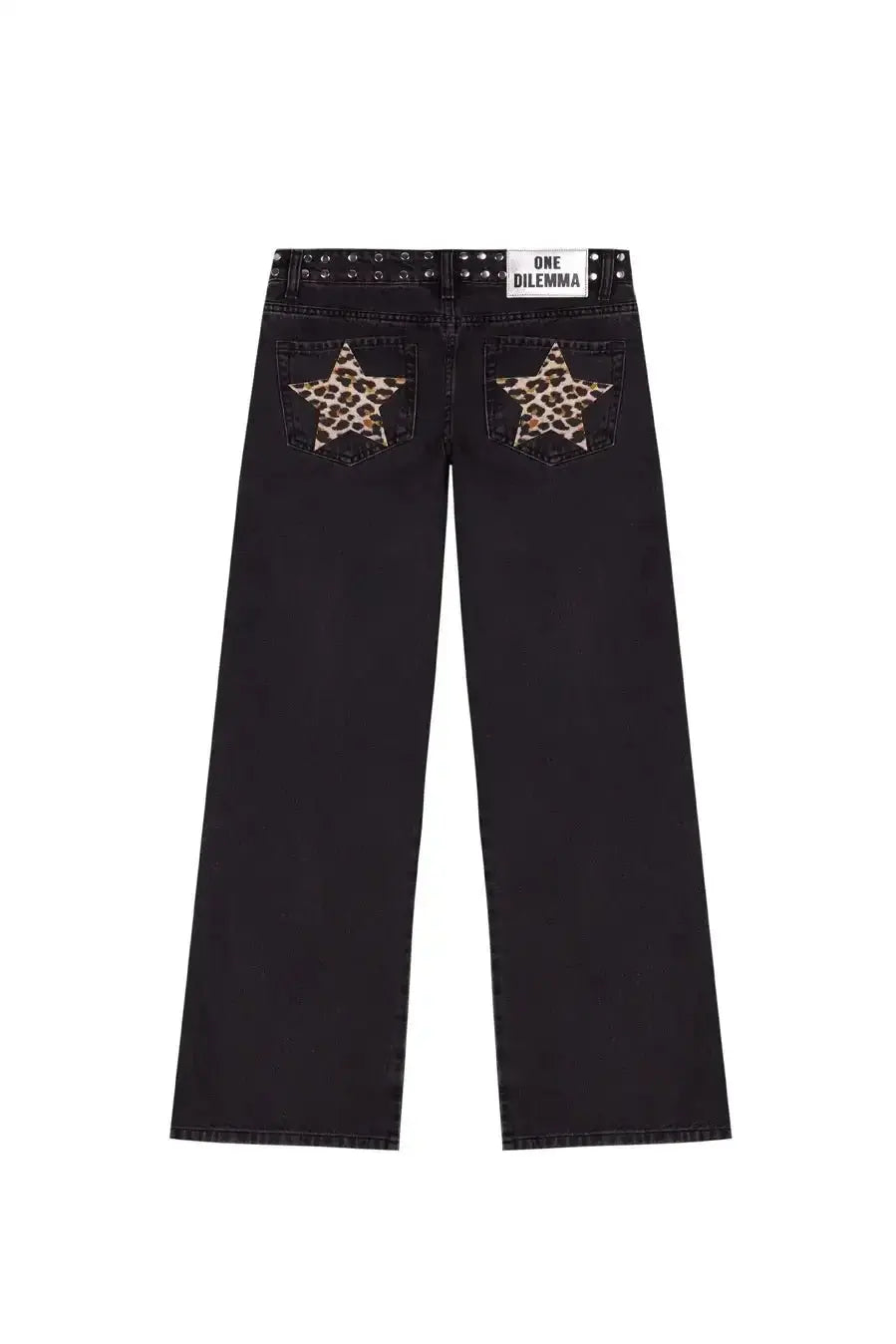 ONE DILEMMA - pantalones vaqueros holgados con diseño de estrellas para mujer, Vaqueros holgados de pierna ancha, ropa de calle Harajuku, Vaqueros rectos de cintura alta, ropa Y2k - SYN PERU