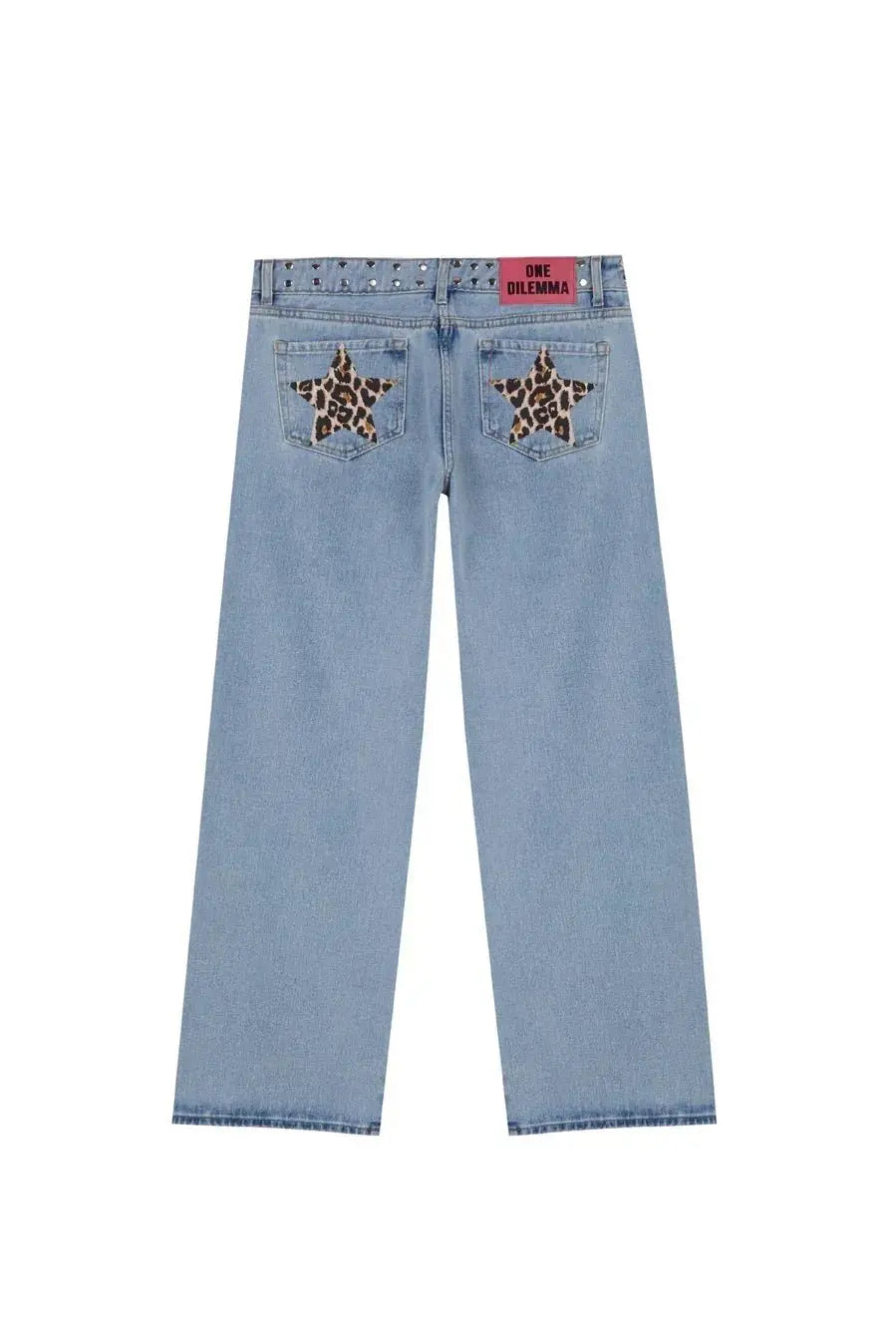 ONE DILEMMA - pantalones vaqueros holgados con diseño de estrellas para mujer, Vaqueros holgados de pierna ancha, ropa de calle Harajuku, Vaqueros rectos de cintura alta, ropa Y2k - SYN PERU
