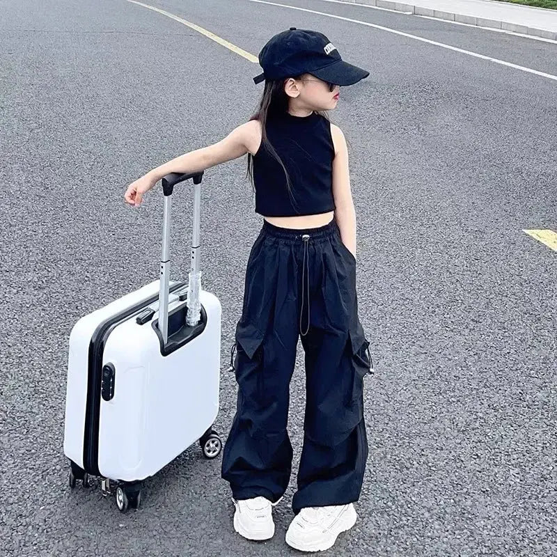 Pantalones Cargo a la moda para niños y niñas de 6 a 12 años primavera otoño 2024 nuevo estilo Jazzy Street Dance Bell Bottoms pantalones para niños Mi tienda