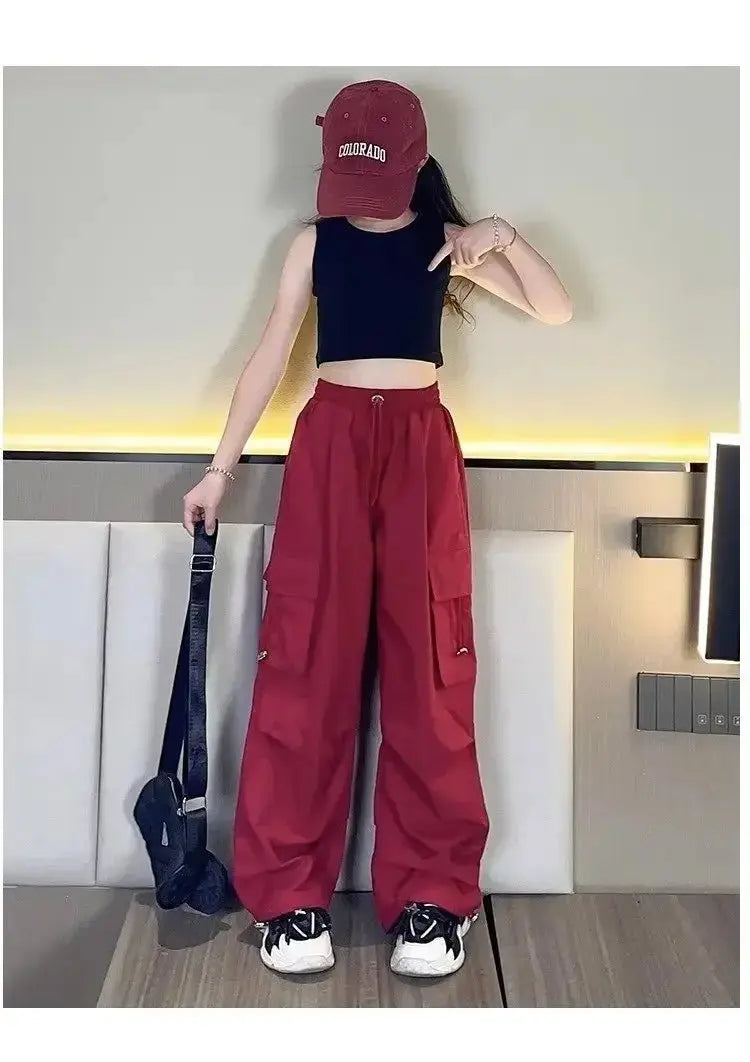 Pantalones Cargo a la moda para niños y niñas de 6 a 12 años primavera otoño 2024 nuevo estilo Jazzy Street Dance Bell Bottoms pantalones para niños - SYN PERU