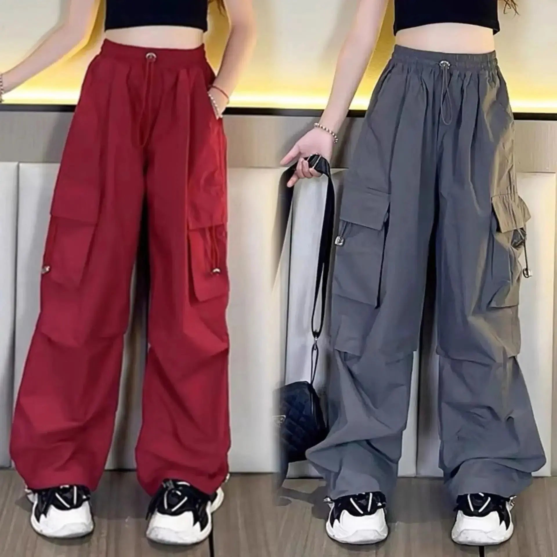 Pantalones Cargo a la moda para niños y niñas de 6 a 12 años primavera otoño 2024 nuevo estilo Jazzy Street Dance Bell Bottoms pantalones para niños - SYN PERU