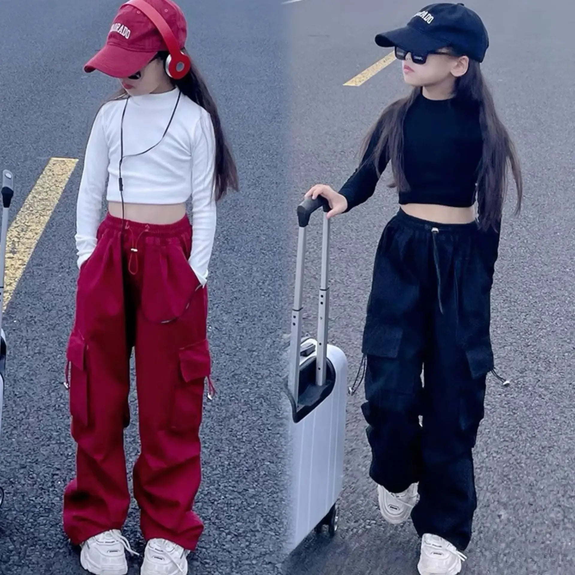 Pantalones Cargo a la moda para niños y niñas de 6 a 12 años primavera otoño 2024 nuevo estilo Jazzy Street Dance Bell Bottoms pantalones para niños Mi tienda