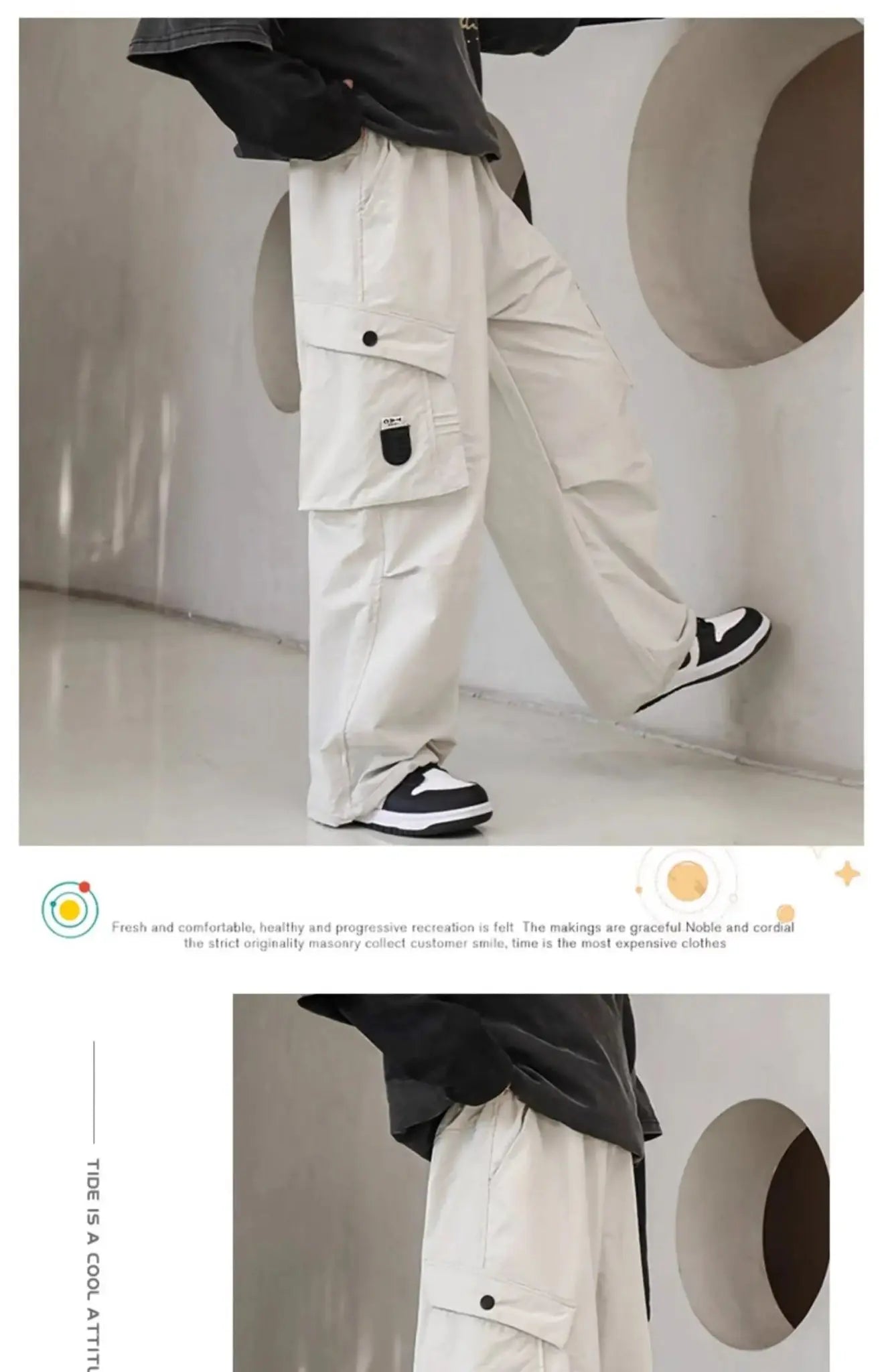 Pantalones Cargo de otoño para niños, ropa coreana para niños, pantalones deportivos de algodón de alta calidad 110 - 170, pantalones sueltos negros para niños, nuevo - SYN PERU