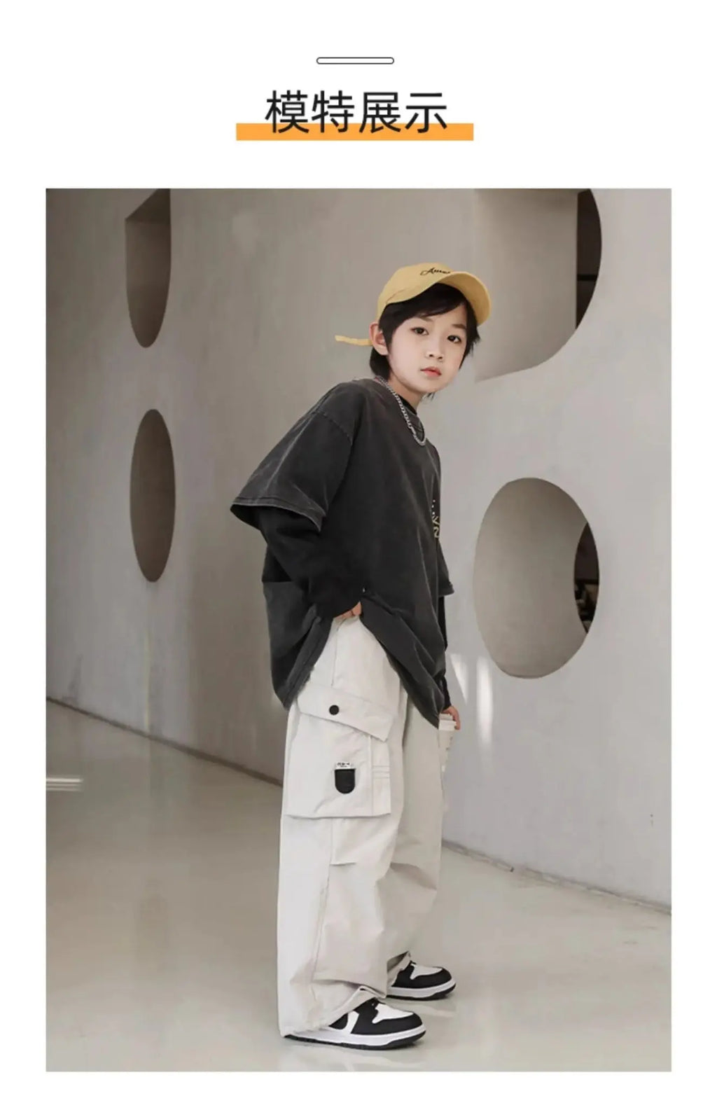 Pantalones Cargo de otoño para niños, ropa coreana para niños, pantalones deportivos de algodón de alta calidad 110 - 170, pantalones sueltos negros para niños, nuevo - SYN PERU