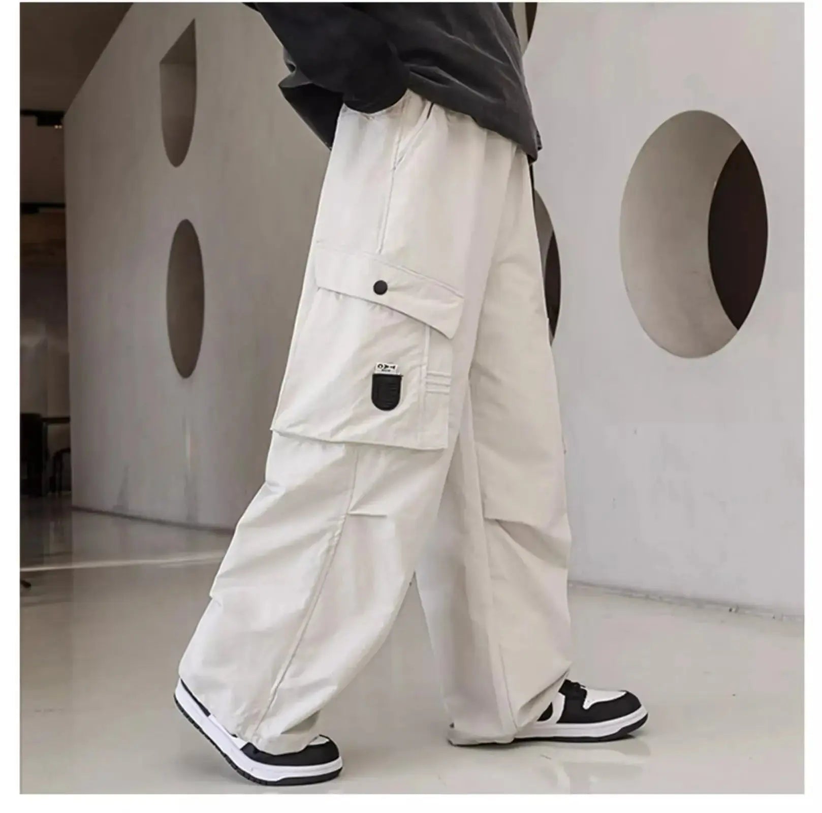 Pantalones Cargo de otoño para niños, ropa coreana para niños, pantalones deportivos de algodón de alta calidad 110 - 170, pantalones sueltos negros para niños, nuevo - SYN PERU