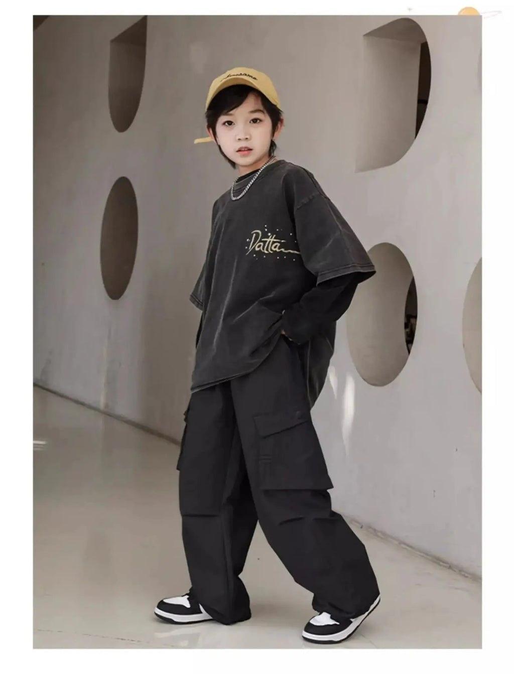 Pantalones Cargo de otoño para niños, ropa coreana para niños, pantalones deportivos de algodón de alta calidad 110 - 170, pantalones sueltos negros para niños, nuevo - SYN PERU