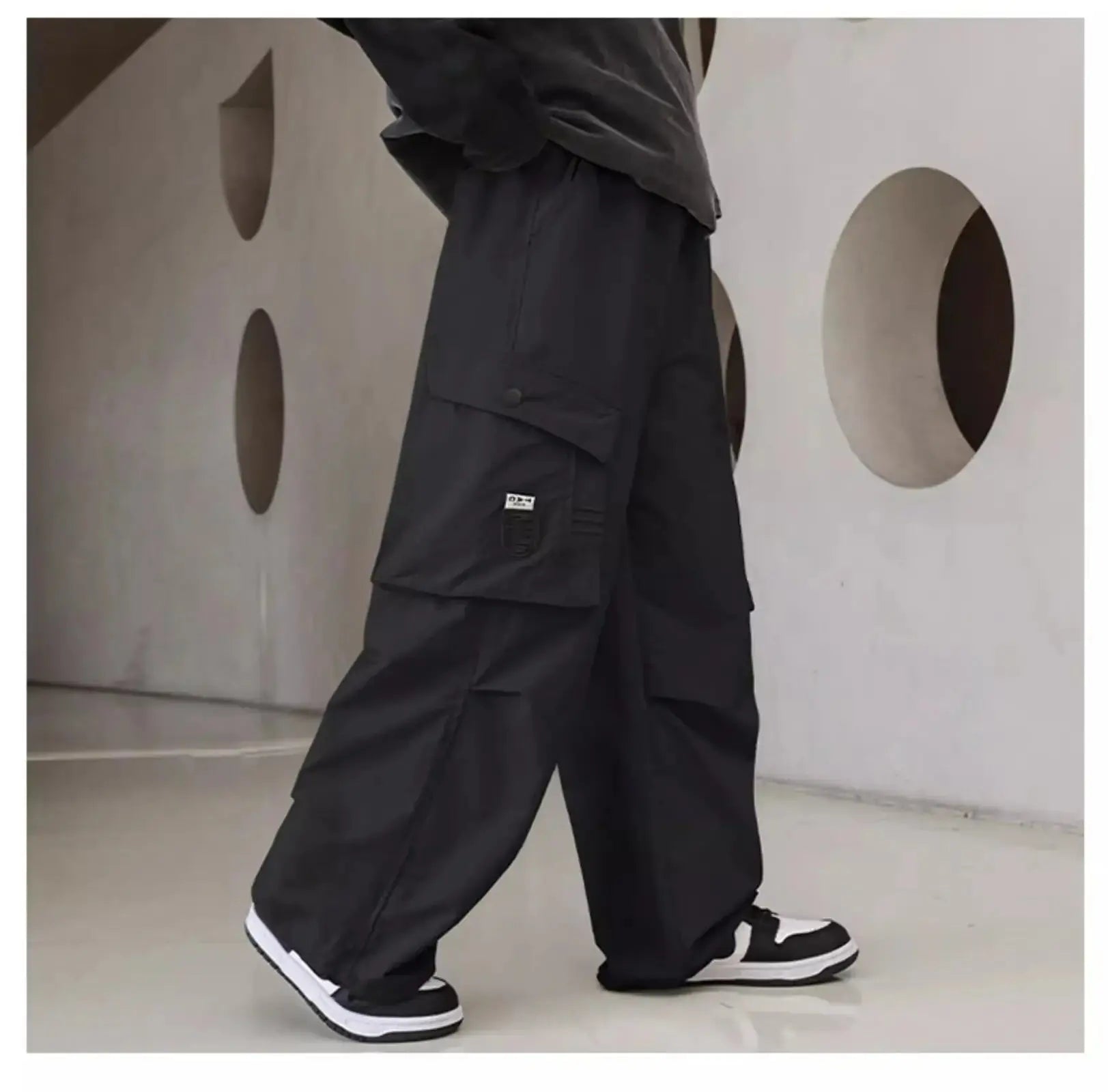 Pantalones Cargo de otoño para niños, ropa coreana para niños, pantalones deportivos de algodón de alta calidad 110 - 170, pantalones sueltos negros para niños, nuevo - SYN PERU