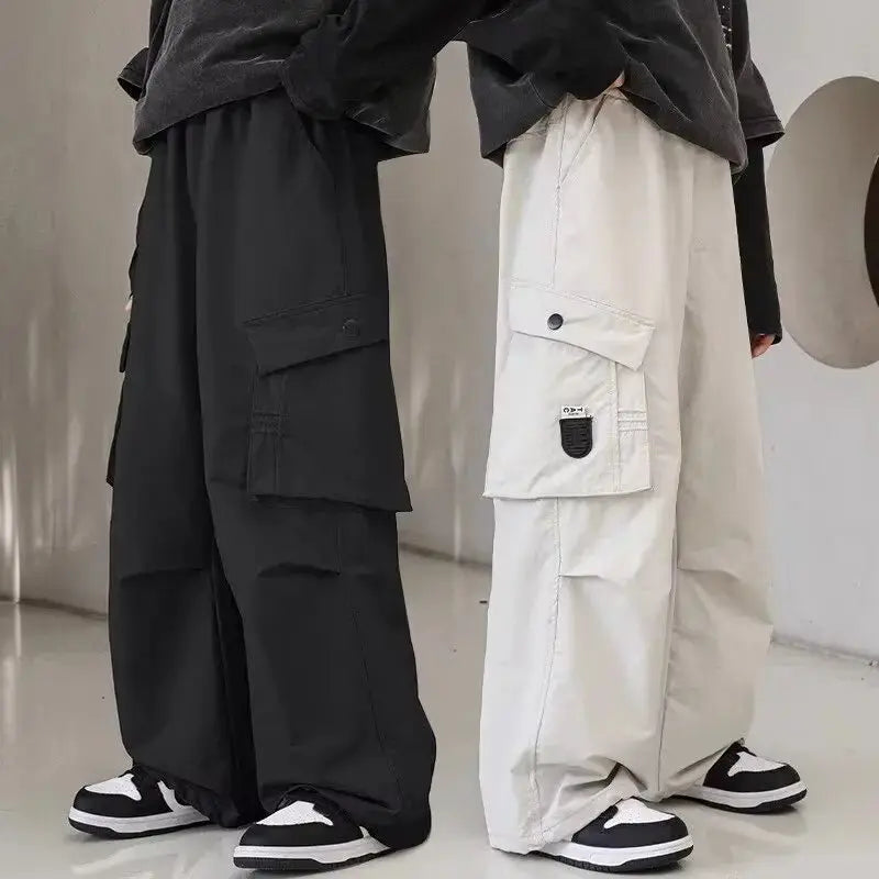 Pantalones Cargo de otoño para niños, ropa coreana para niños, pantalones deportivos de algodón de alta calidad 110 - 170, pantalones sueltos negros para niños, nuevo - SYN PERU