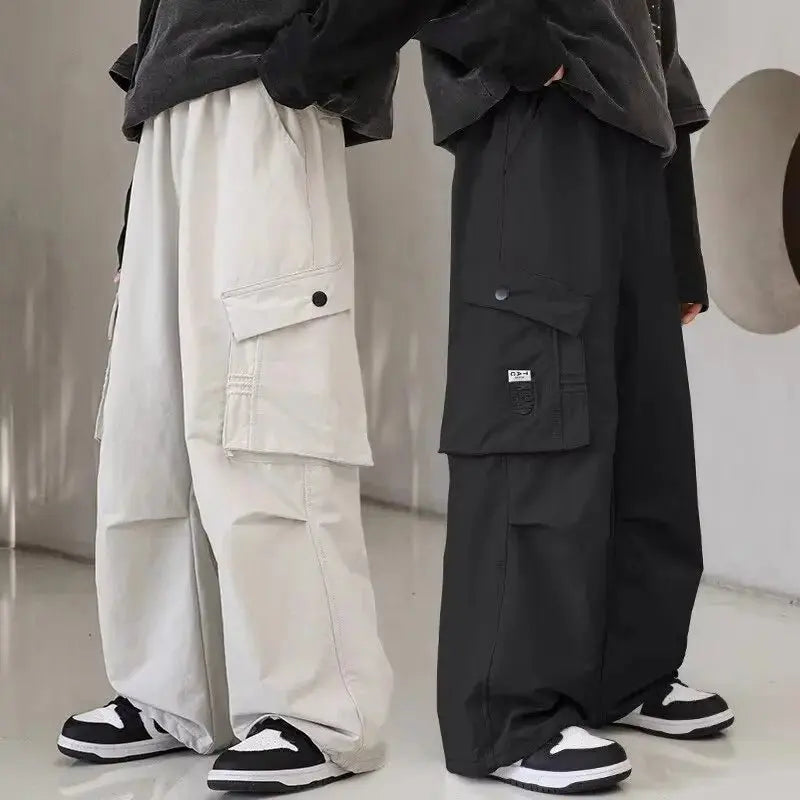 Pantalones Cargo de otoño para niños, ropa coreana para niños, pantalones deportivos de algodón de alta calidad 110 - 170, pantalones sueltos negros para niños, nuevo - SYN PERU