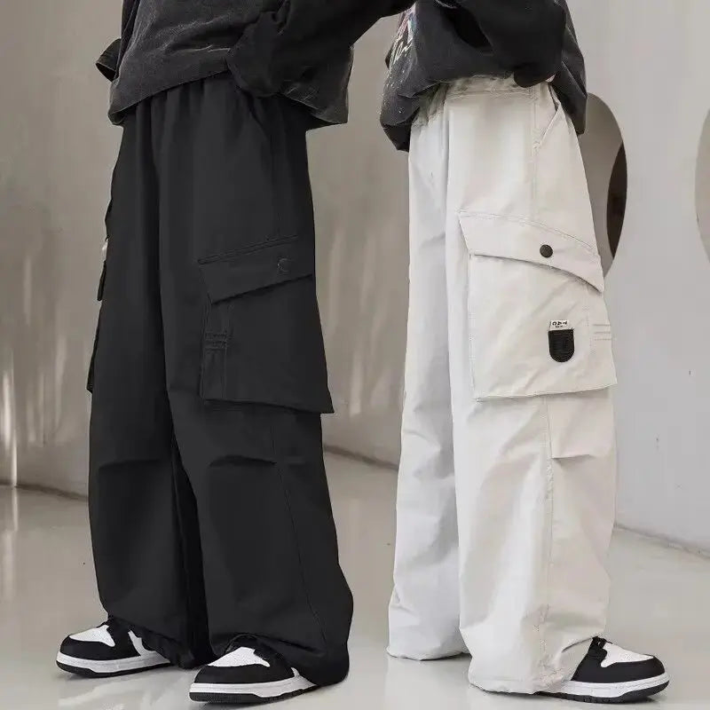 Pantalones Cargo de otoño para niños, ropa coreana para niños, pantalones deportivos de algodón de alta calidad 110 - 170, pantalones sueltos negros para niños, nuevo - SYN PERU
