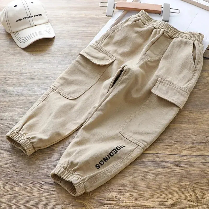 Pantalones Cargo lisos de otoño para niño, pantalón de chándal de 1 a 6 años, ropa informal para niño Yong, pantalones tácticos para niño, pantalones deportivos para correr de primavera para niña - SYN PERU