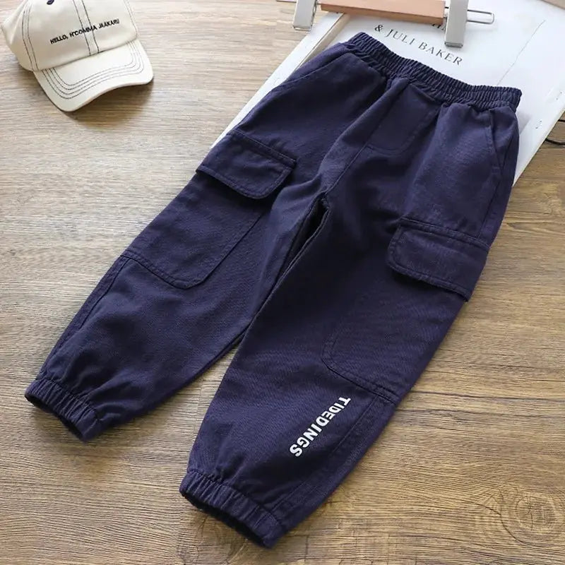 Pantalones Cargo lisos de otoño para niño, pantalón de chándal de 1 a 6 años, ropa informal para niño Yong, pantalones tácticos para niño, pantalones deportivos para correr de primavera para niña - SYN PERU