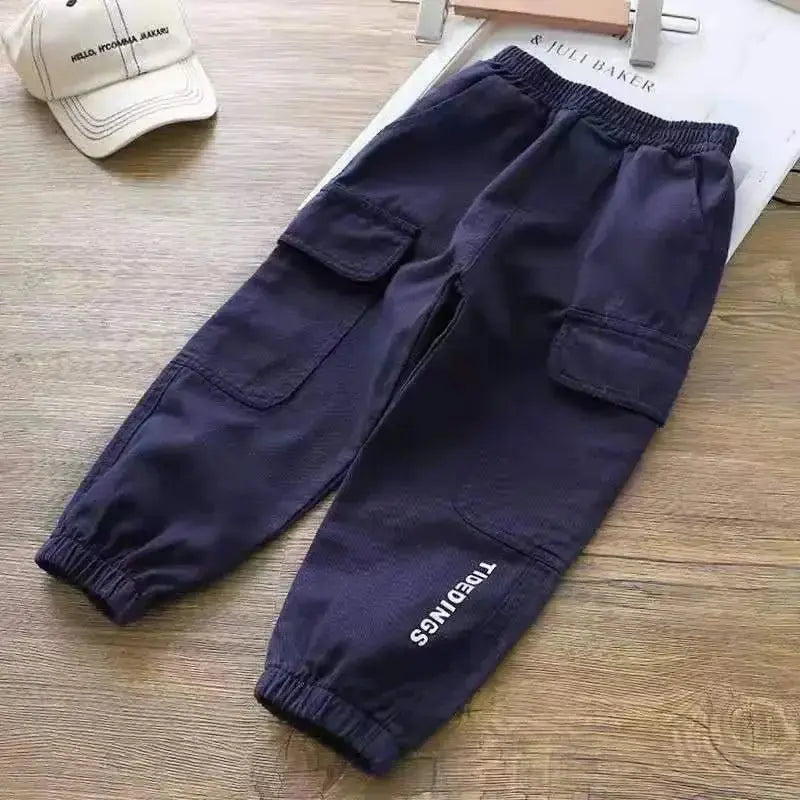Pantalones Cargo lisos de otoño para niño, pantalón de chándal de 1 a 6 años, ropa informal para niño Yong, pantalones tácticos para niño, pantalones deportivos para correr de primavera para niña - SYN PERU