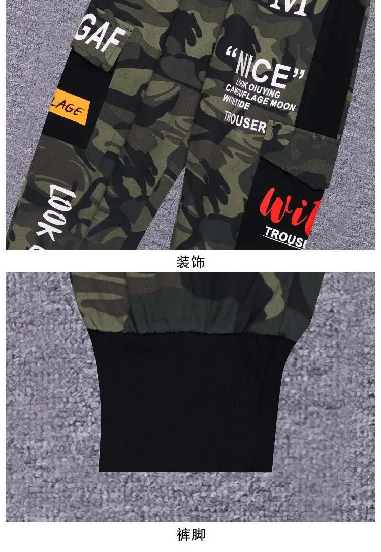 Pantalones de camuflaje para niños otoño 2025, nueva tendencia, pantalones deportivos para niños grandes, pantalones Cargo sueltos informales para niños de 4, 8, 9, 12 años, ropa para niños - SYN PERU