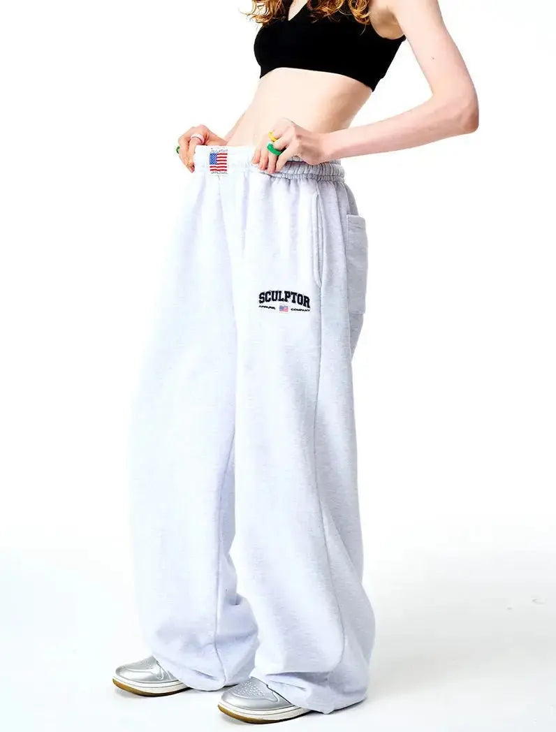 Pantalones de chándal para mujer 2024 Y2k, pantalones deportivos holgados de Hip Hop Vintage, pantalones para correr de gran tamaño, pantalones deportivos de pierna ancha informales de cintura alta, pantalones sueltos - SYN PERU