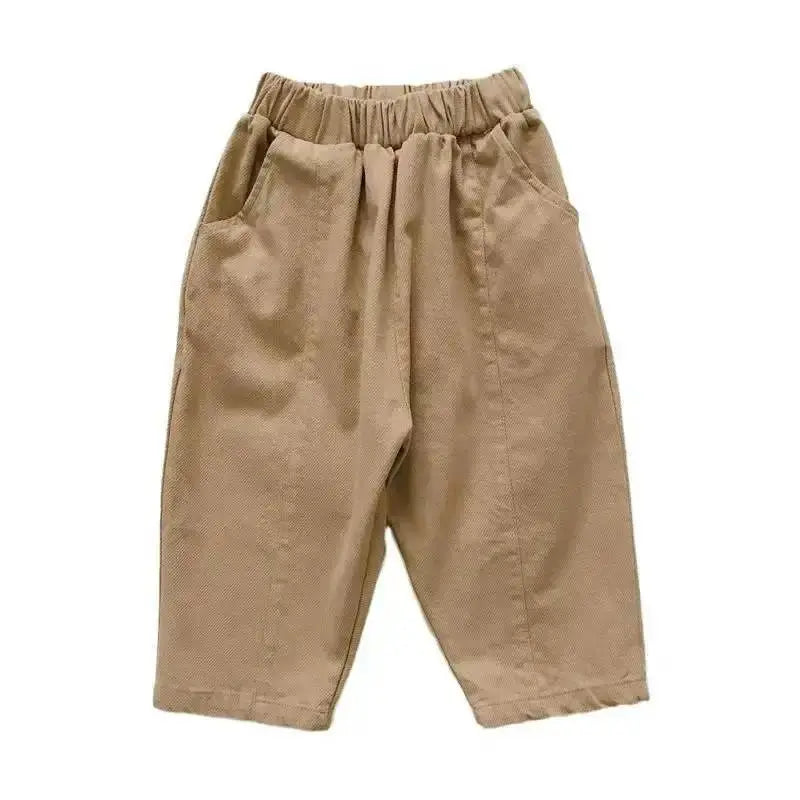 Pantalones informales holgados para bebé, petos Retro con bolsillo, ropa de algodón para niño y niña, 2024 - SYN PERU