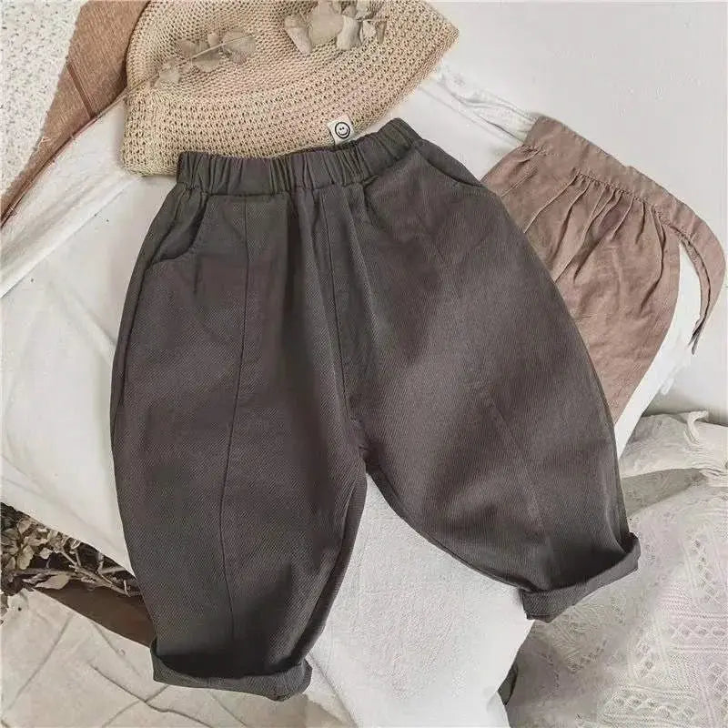 Pantalones informales holgados para bebé, petos Retro con bolsillo, ropa de algodón para niño y niña, 2024 - SYN PERU