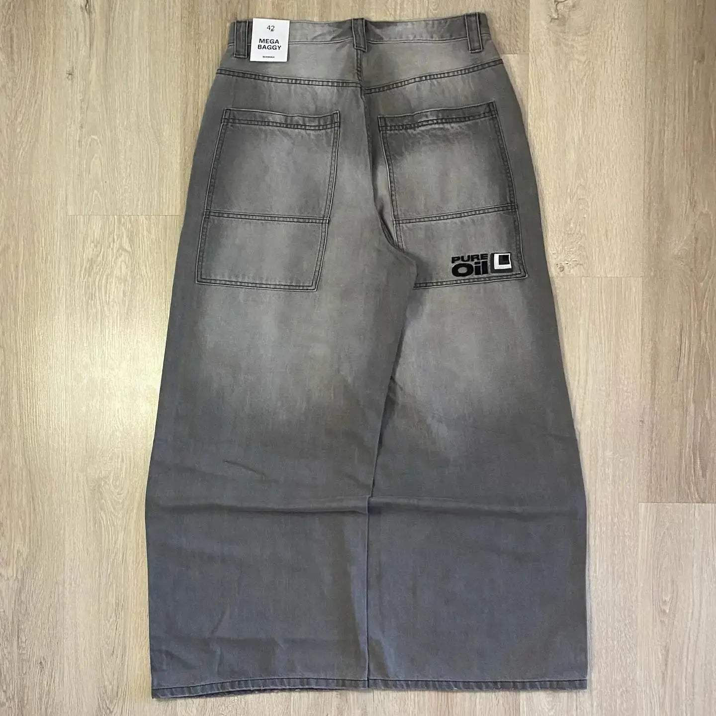Pantalones vaqueros holgados lavados con múltiples bolsillos para hombre y mujer, Pantalón ancho de cintura alta, informal, Hip - hop, Harajuku, Y2K, moda urbana, nuevo - SYN PERU