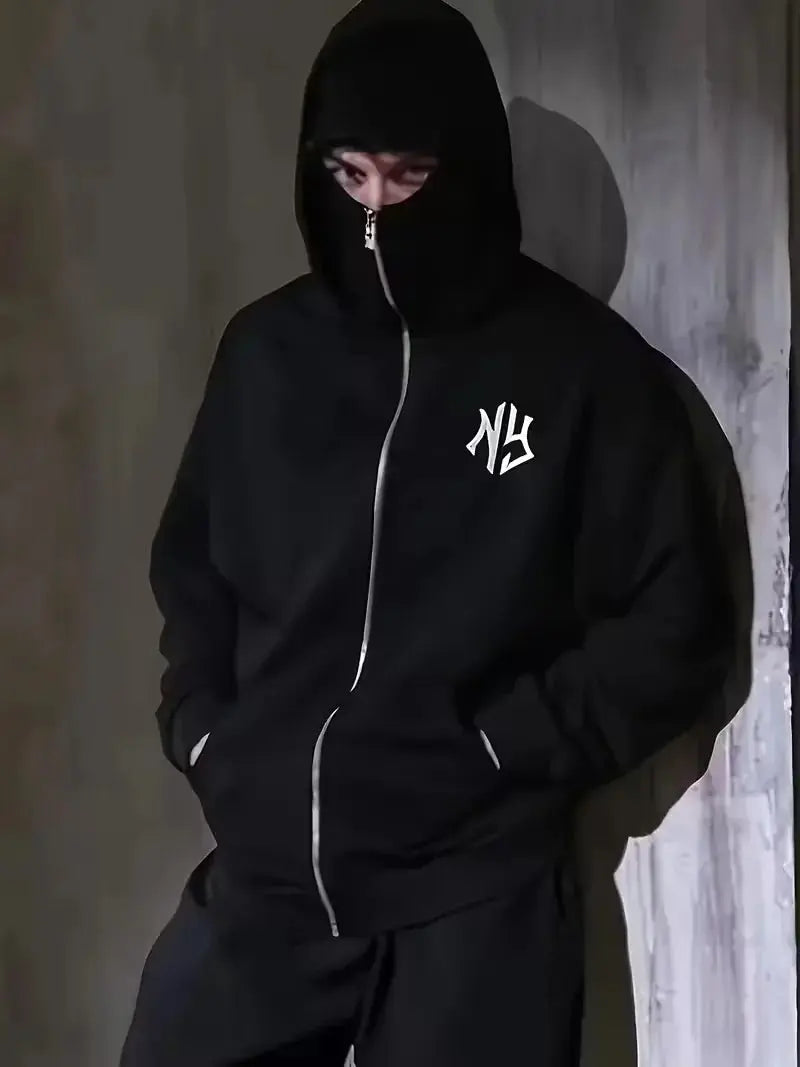 Sudadera para hombre 2025, gorra de doble capa, sudadera con cremallera de moda, sudadera con capucha informal para exteriores para hombre, sudadera deportiva y fitness - SYN PERU