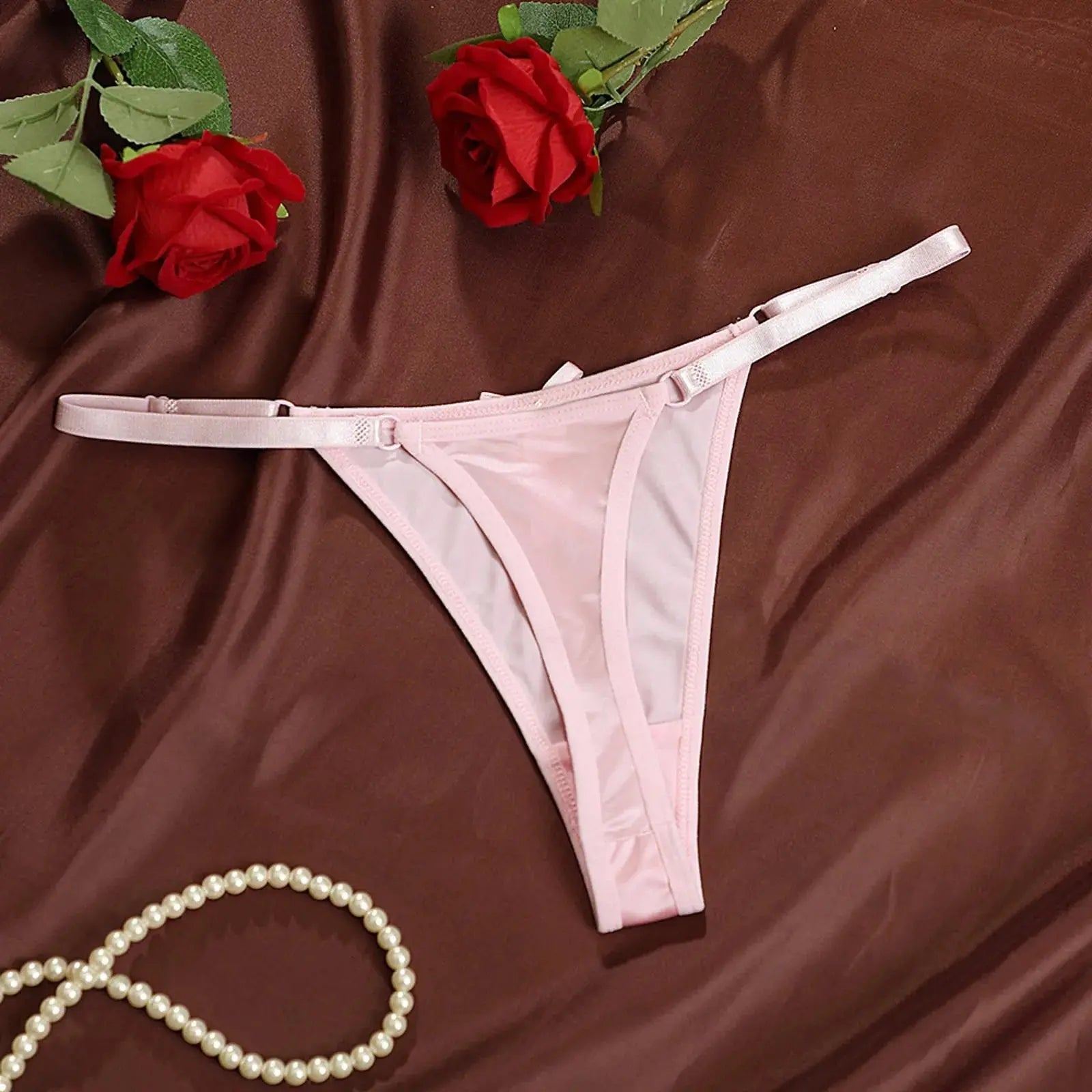 Tanga de cintura baja con espalda en T para mujer, ropa interior Sexy, Tanga sin costuras con correa fina ajustable, lencería erótica de puro deseo - SYN PERU