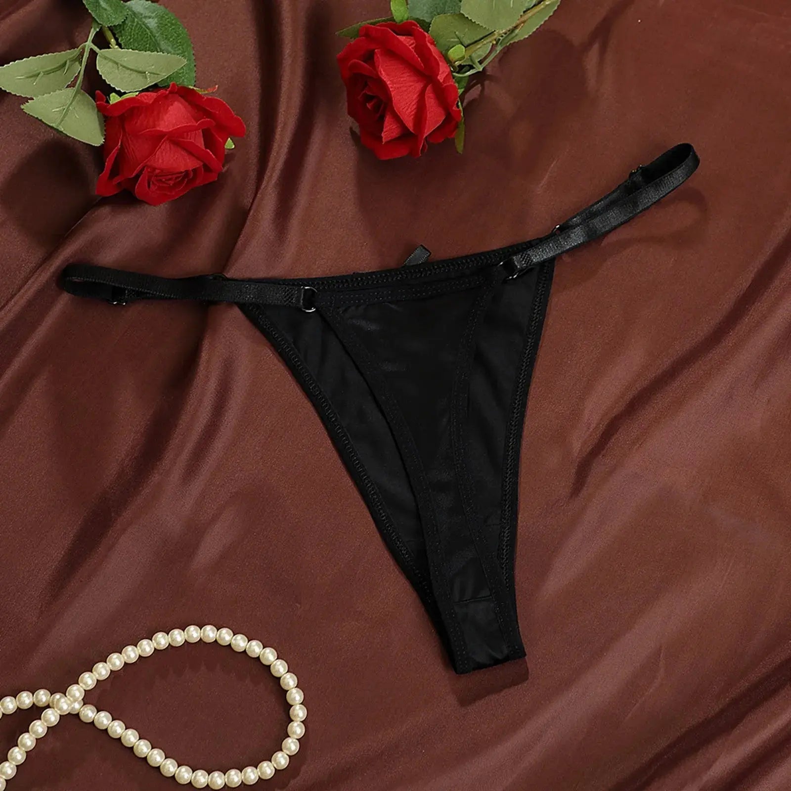 Tanga de cintura baja con espalda en T para mujer, ropa interior Sexy, Tanga sin costuras con correa fina ajustable, lencería erótica de puro deseo - SYN PERU
