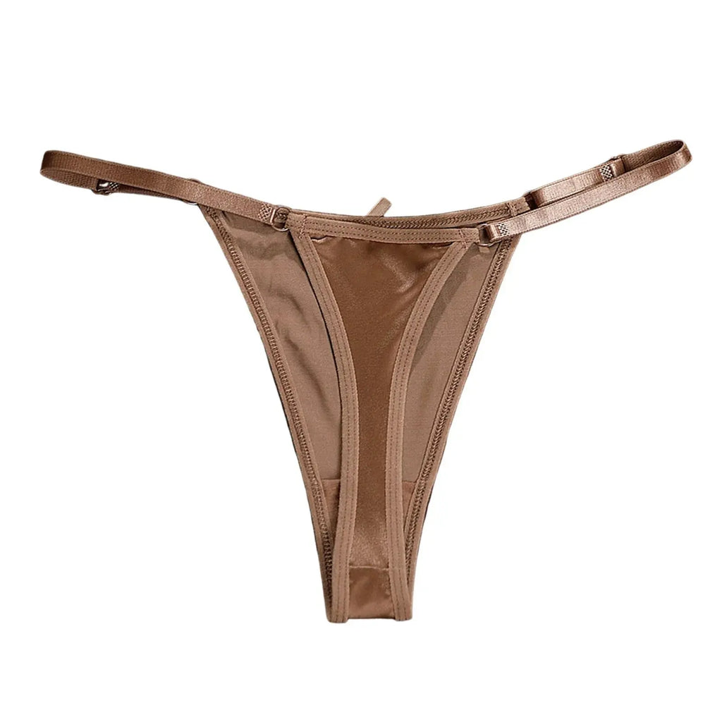 Tanga de cintura baja con espalda en T para mujer, ropa interior Sexy, Tanga sin costuras con correa fina ajustable, lencería erótica de puro deseo - SYN PERU