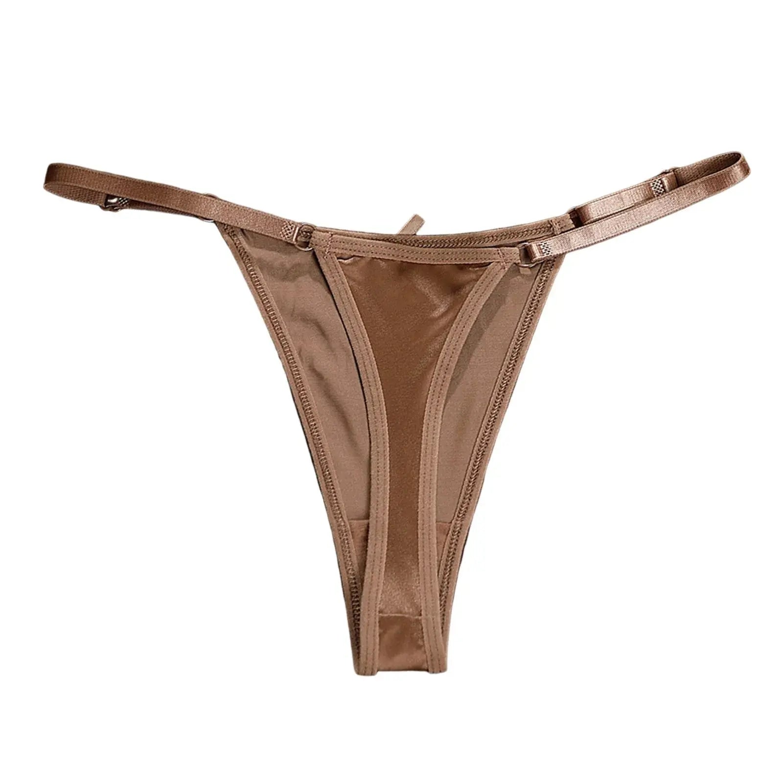 Tanga de cintura baja con espalda en T para mujer, ropa interior Sexy, Tanga sin costuras con correa fina ajustable, lencería erótica de puro deseo - SYN PERU