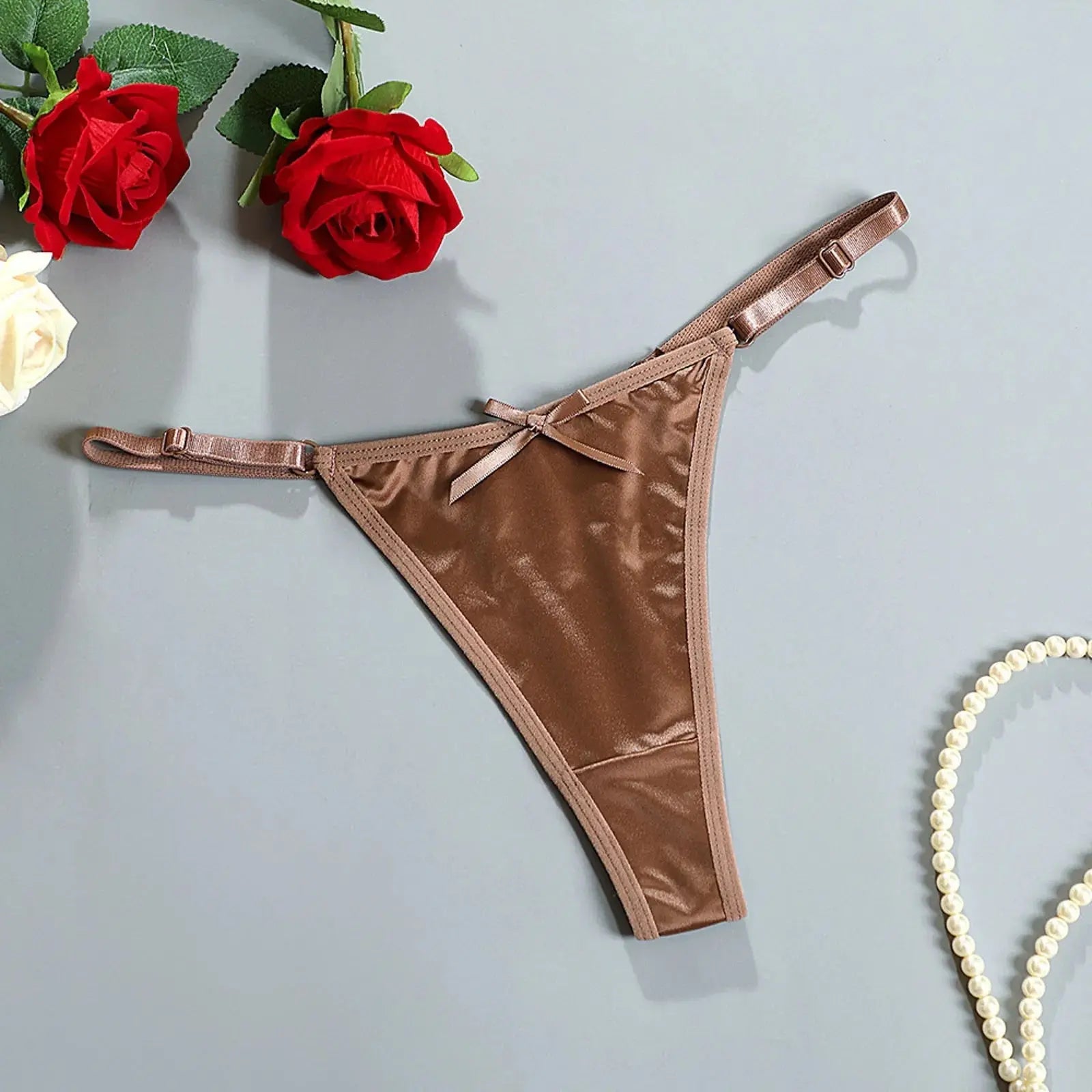 Tanga de cintura baja con espalda en T para mujer, ropa interior Sexy, Tanga sin costuras con correa fina ajustable, lencería erótica de puro deseo - SYN PERU