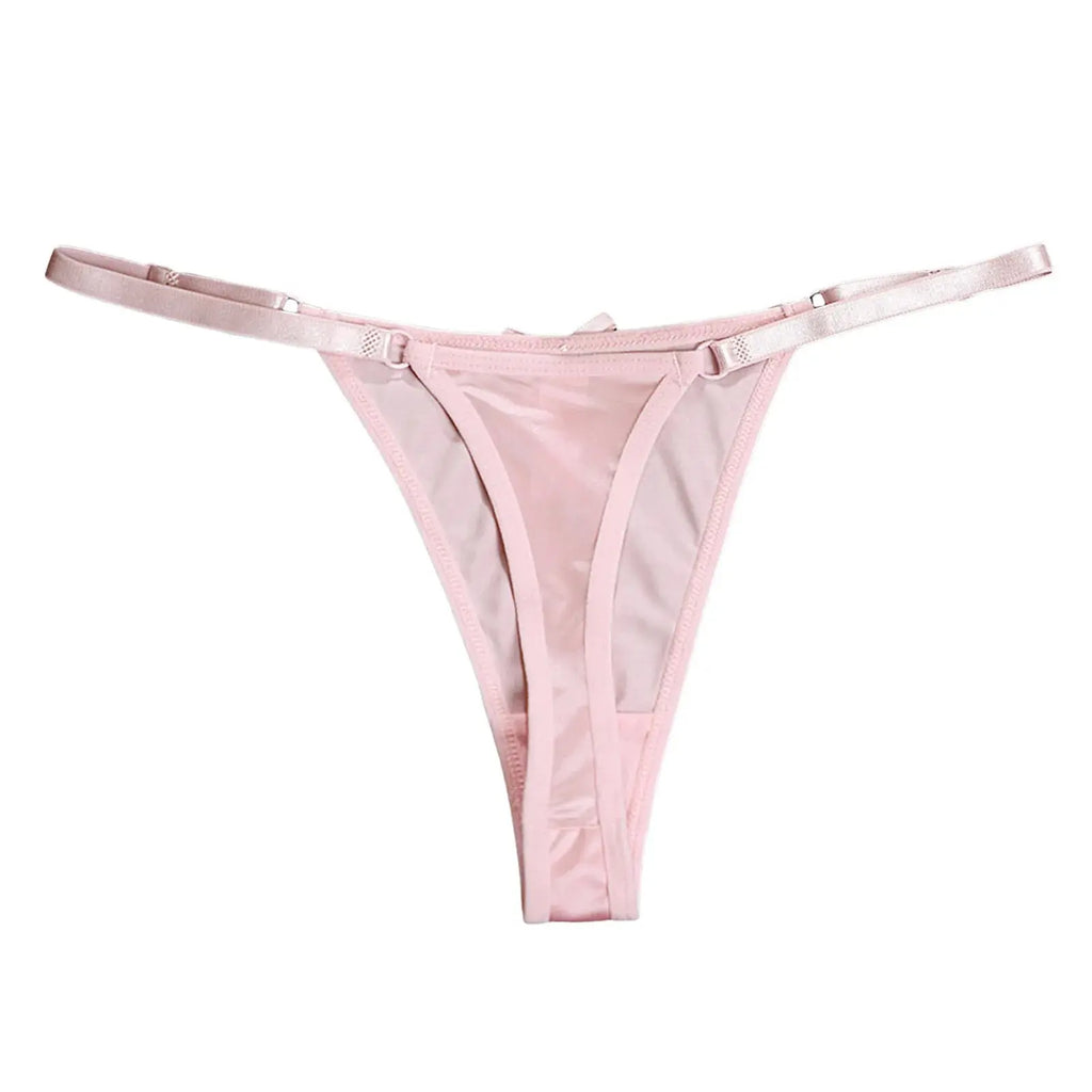 Tanga de cintura baja con espalda en T para mujer, ropa interior Sexy, Tanga sin costuras con correa fina ajustable, lencería erótica de puro deseo - SYN PERU