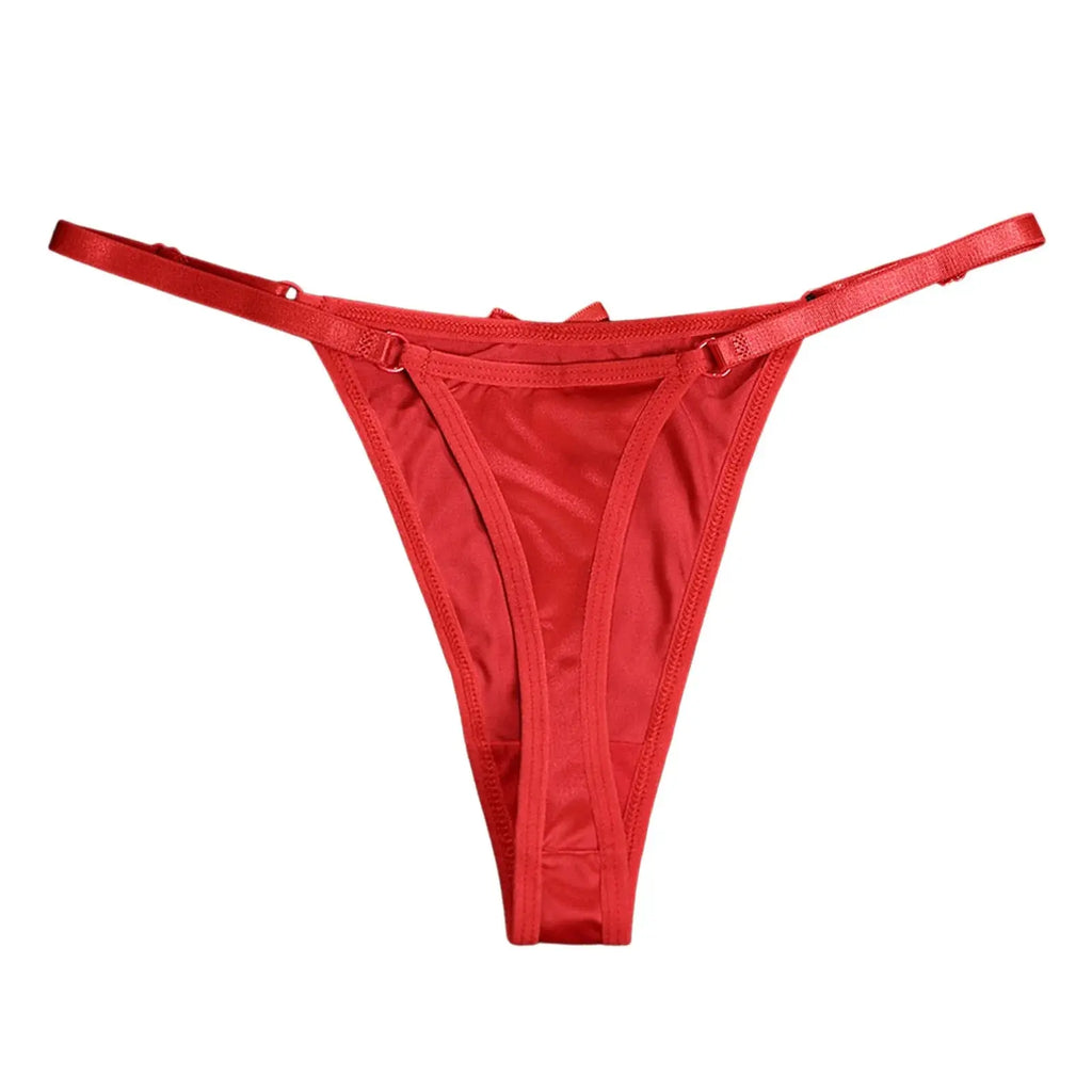 Tanga de cintura baja con espalda en T para mujer, ropa interior Sexy, Tanga sin costuras con correa fina ajustable, lencería erótica de puro deseo - SYN PERU