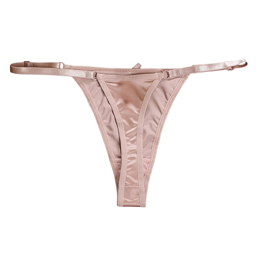 Tanga de cintura baja con espalda en T para mujer, ropa interior Sexy, Tanga sin costuras con correa fina ajustable, lencería erótica de puro deseo - SYN PERU