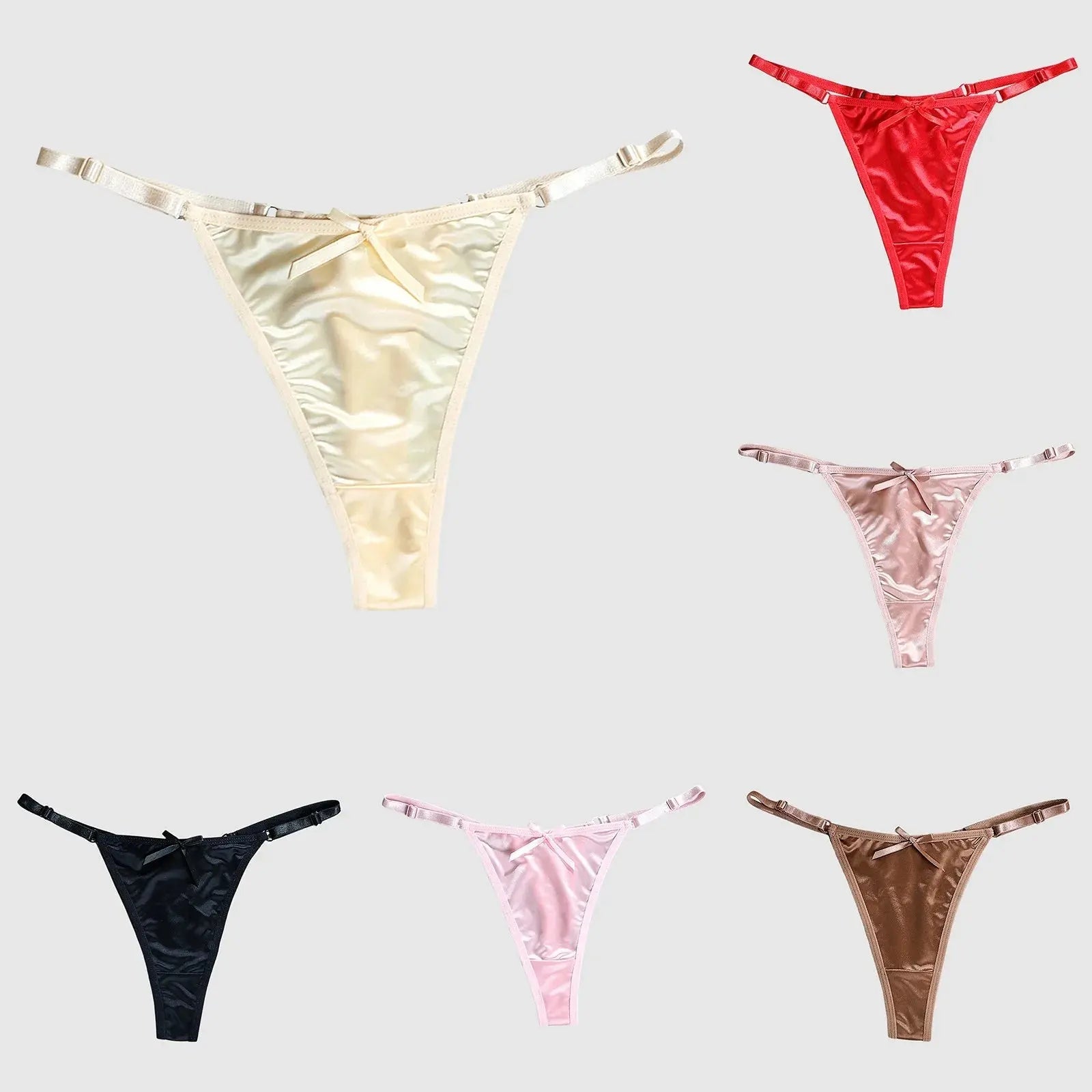 Tanga de cintura baja con espalda en T para mujer, ropa interior Sexy, Tanga sin costuras con correa fina ajustable, lencería erótica de puro deseo - SYN PERU