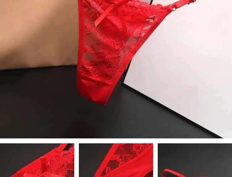 Tanga transparente de encaje de malla para mujer, ropa interior sin costuras, Tanga femenina, lencería íntima, Tanga - SYN PERU