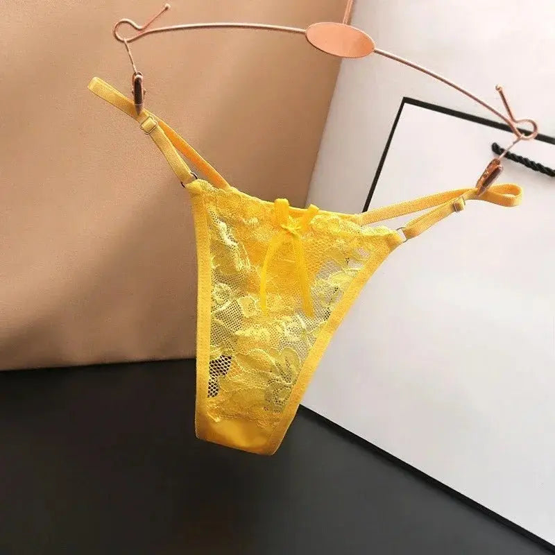 Tanga transparente de encaje de malla para mujer, ropa interior sin costuras, Tanga femenina, lencería íntima, Tanga - SYN PERU
