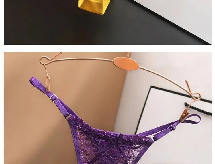 Tanga transparente de encaje de malla para mujer, ropa interior sin costuras, Tanga femenina, lencería íntima, Tanga - SYN PERU